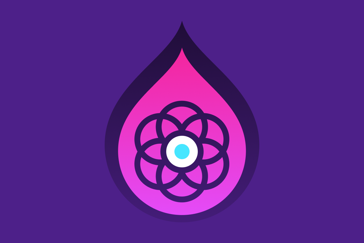 symbolic Drual drop shape with symbolic atomic system within