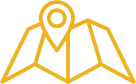 icon of wayfinding symbol and unfolded map