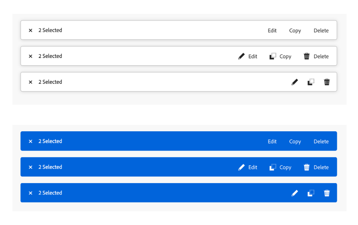 screenshot of Adobe Action Bar