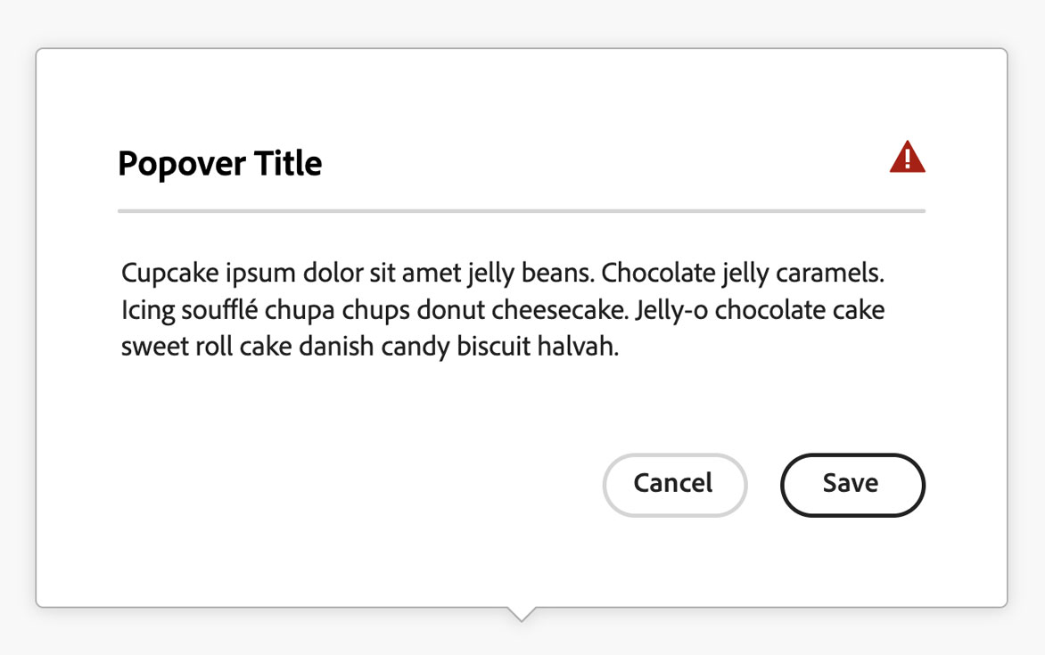 screenshot of Adobe Popover