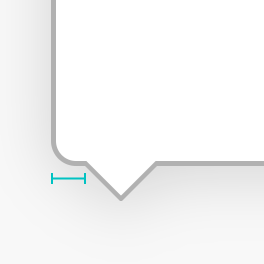 Popover tip with distance to corner highlight