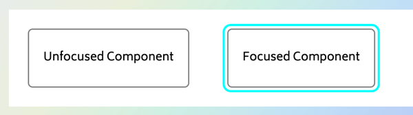a screenshot showing an imaginary component with and without a focus indicator