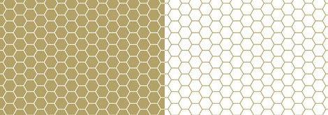 white and gold hive pattern specimen