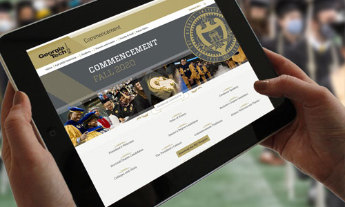 digital commencement program on a tablet screen